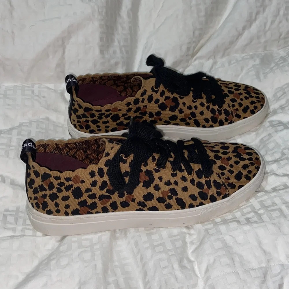 Kate Spade Abbie Knit Leopard Tennis Shoes 8